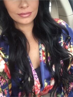 Navy Blue Floral robe- used once